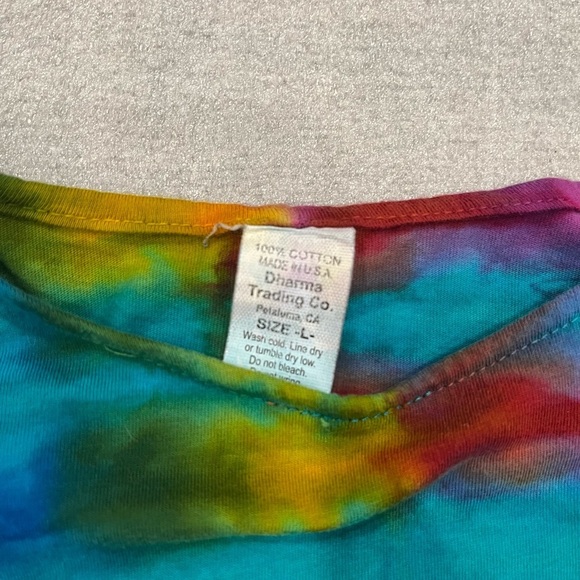 [Tag Size: L]Dharma Trading Tie Dye Asymmetrical Hem Crew L/Sleeve Shirt - Picture 3 of 7